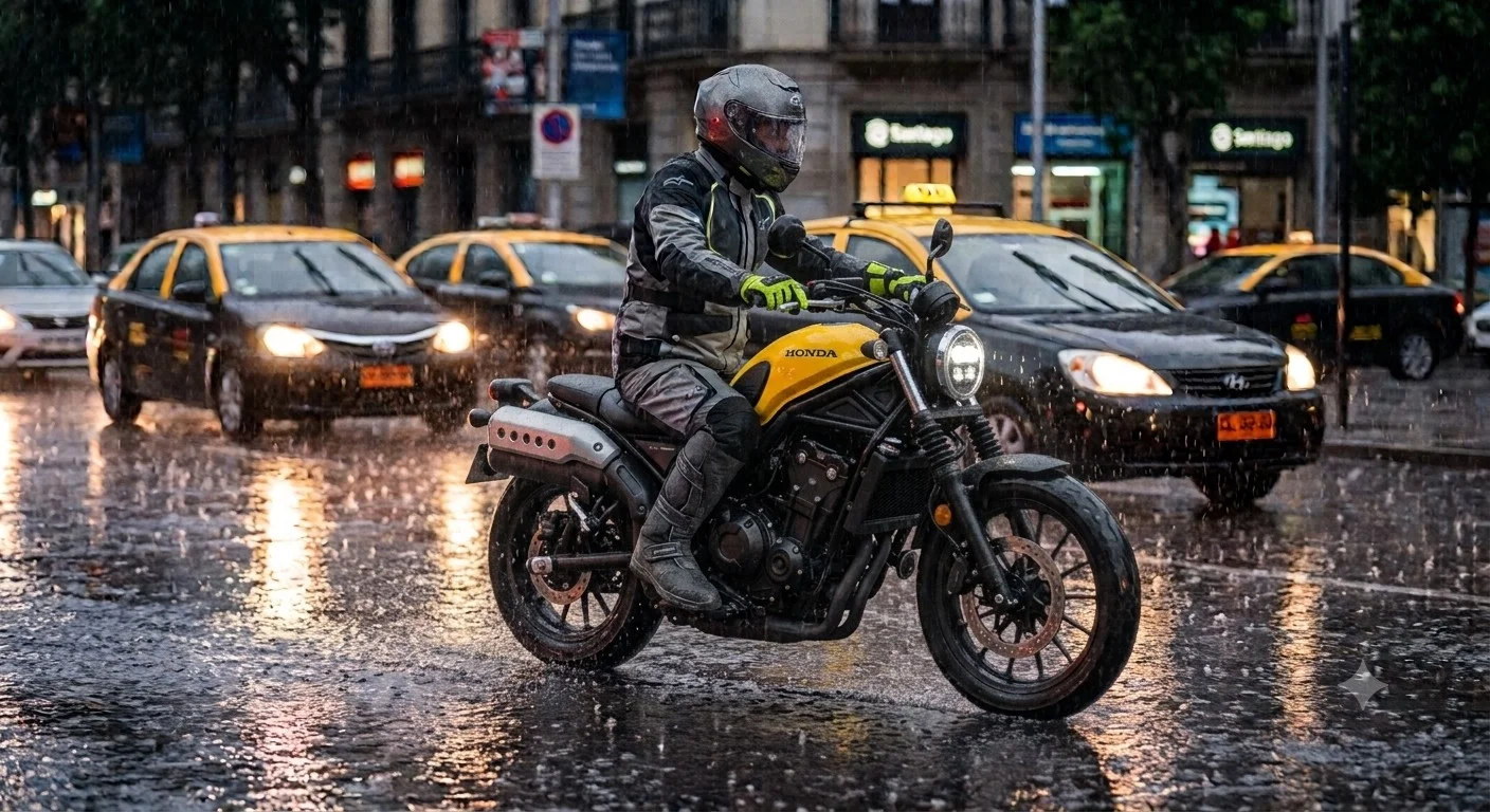 conducción moto pavimento mojado lluvia 2